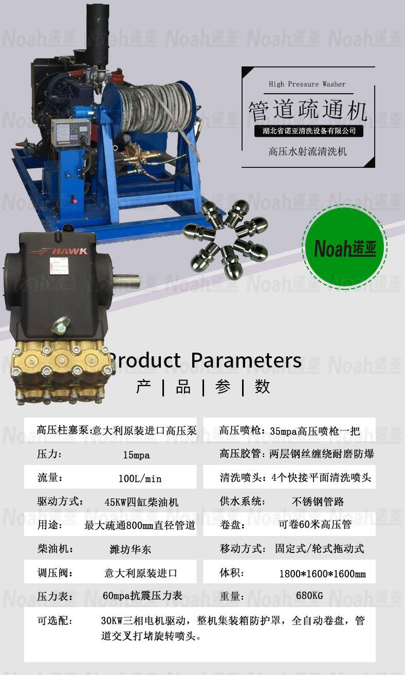 管道疏通机参数